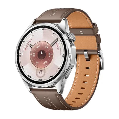 Smartwatch Huawei Watch Gt 6 46mm Gris Plateado Cuero Marrón Oscuro