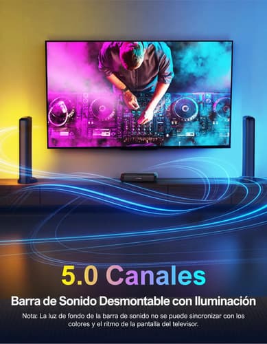 Barra De Sonido Ultimea Apollo S70 Bluetooth Luz Led Negro - 3