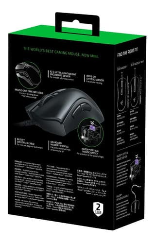 Mouse Gamer Deathadder V2 Mini + Mouse Grips Color Negro - 7