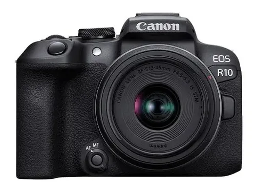Cámara Canon Mirrorless Eos R10 Rf-s18-45mm F4.5-6.3 Is Stm Negro